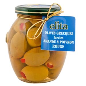 Olives farcies aux amandes et poivrons rouge Elita